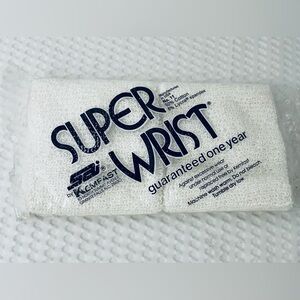 Super Wrist 70’s Sweat Arm Bands Workout Wrist Band Y2K USA white NOS